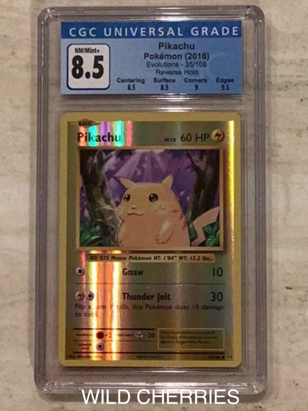 Pokemon Pikachu 2016 XY Evolutions 35/108 Reverse Holo CGC 8.5 #35 TCG